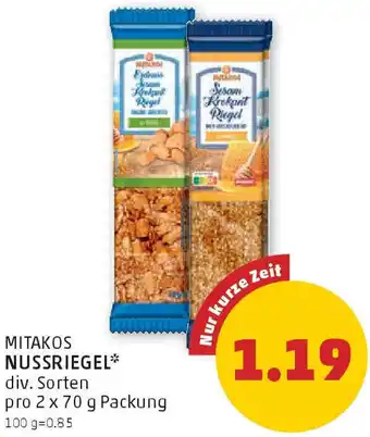 PENNY Mitakos nussriegel Angebot