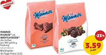 PENNY Manner mignon od. waffelherzen Angebot