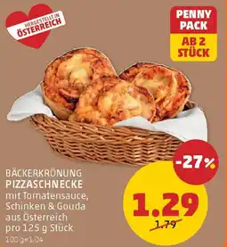 PENNY Bäckerkrönung pizzaschnecke Angebot