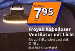 Action Froyak Kabelloser Ventilator mit Licht Angebot