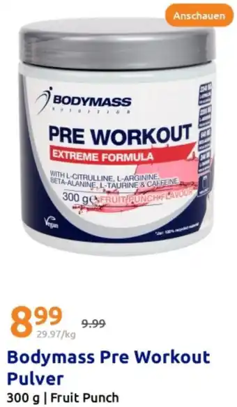 Action Bodymass Pre Workout Pulver Angebot
