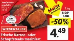 Lidl Frische Karree- oder Schopfsteaks mariniert Angebot