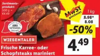 Lidl Frische Karree- oder Schopfsteaks mariniert Angebot