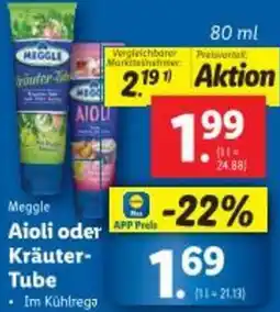 Lidl Meggle Aioli oder Kräuter Tube Angebot