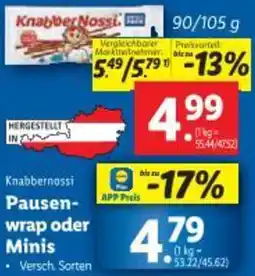 Lidl KnabberNossi Pausen wrap oder Minis Angebot