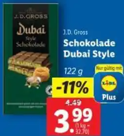 Lidl J.D.GROSS Schokolade Dubai Style Angebot