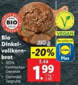 Lidl Bio Dinkel vollkorn brot Angebot