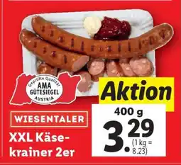 Lidl WIESENTALER XXL Käsekrainer 2er Angebot