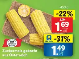 Lidl Zuckermais gekocht aus Österreich Angebot