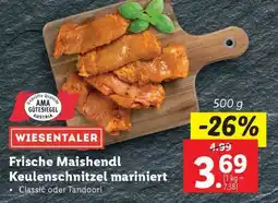 Lidl Frische Maishendl Keulenschnitzel mariniert Angebot
