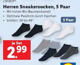 Lidl Herren Sneakersocken, 5 Paar Angebot