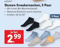 Lidl Damen Sneakersocken, 5 Paar Angebot