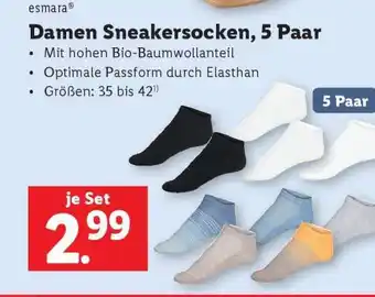 Lidl Damen Sneakersocken, 5 Paar Angebot