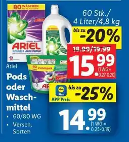 Lidl Ariel Pods oder Waschmittel Angebot