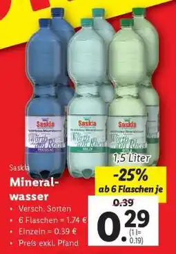 Lidl Saskia Mineralwasser Angebot