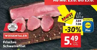 Lidl WIESENTALER Frisches Schweinefilet Angebot