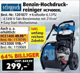 Norma Scheppach Benzin-Hochdruckreiniger HCP4000XL Angebot