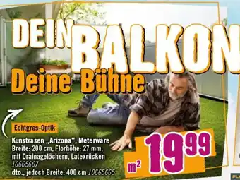 Hornbach Kunstrasen Arizona Meterware Angebot