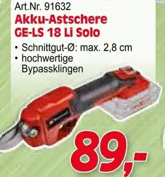 Zgonc E Einhell Akku-Astschere GE-LS 18 Li Solo Angebot
