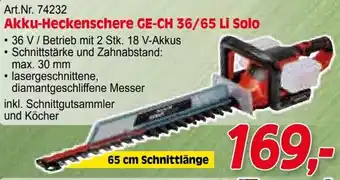 Zgonc E Einhell Akku-Heckenschere GE-CH 36/65 Li Solo Angebot
