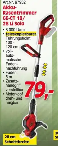 Zgonc E Einhell Akku- GE-CT 18/ 28 Li Solo Angebot