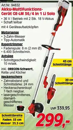 Zgonc E Einhell Akku-Multifunktions- Gerät GE-LM 36/4 in 1 Li Solo Angebot