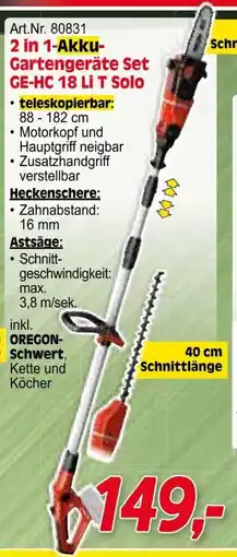 Zgonc E Einhell 2 in 1-Akku- Gartengeräte Set GE-HC 18 Li T Solo Angebot