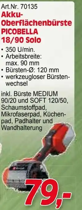 Zgonc E Einhell Akku- Oberflächenbürste PICOBELLA 18/90 Solo Angebot