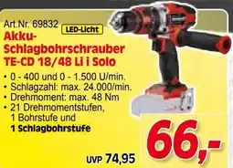Zgonc E Einhell Akku- Schlagbohrschrauber TE-CD 18/48 Li i Solo Angebot