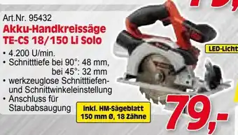 Zgonc E Einhell Akku-Handkreissäge TE-CS 18/150 Li Solo Angebot