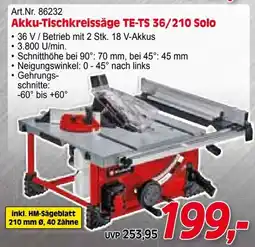 Zgonc E Einhell Akku-Tischkreissäge TE-TS 36/210 Solo Angebot