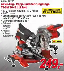 Zgonc E Einhell Akku-Zug-, Kapp- und Gehrungssäge TE-SM 36/8 L Li Solo Angebot