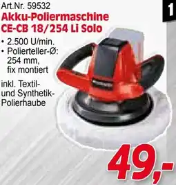 Zgonc E Einhell Akku-Poliermaschine CE-CB 18/254 Li Solo Angebot