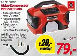 Zgonc E Einhell Akku-Kompressor PRESSITO Solo Angebot