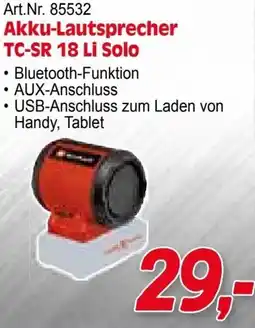 Zgonc E Einhell Akku-Lautsprecher TC-SR 18 Li Solo Angebot