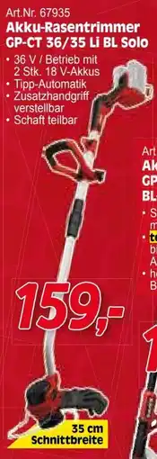 Zgonc E Einhell Akku-Rasentrimmer GP-CT 36/35 Li BL Solo Angebot