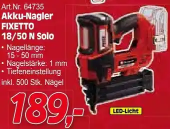 Zgonc E Einhell Akku-Nagler FIXETTO 18/50 N Solo Angebot