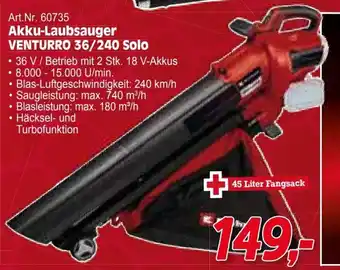 Zgonc E Einhell Akku-Laubsauger VENTURRO 36/240 Solo Angebot