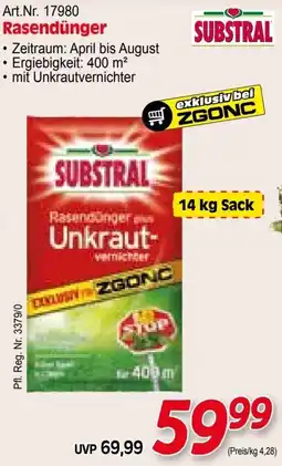 Zgonc SUBSTRAL Rasendünger Angebot