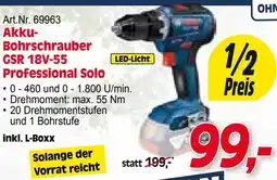 Zgonc Bosch Akku- Bohrschrauber GSR 18V-55 Professional Solo Angebot