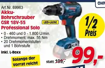 Zgonc Bosch Akku- Bohrschrauber GSR 18V-55 Professional Solo Angebot