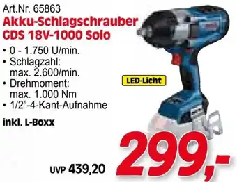 Zgonc Bosch Akku-Schlagschrauber GDS 18V-1000 Solo Angebot