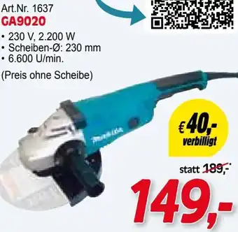 Zgonc Makita Winkelschleifer GA9020 Angebot