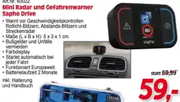 Zgonc Mini Radar und Gefahrenwarner Saphe Drive Angebot