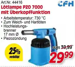 Zgonc Lötlampe PZO 7000 mit Überkopffunktion Angebot