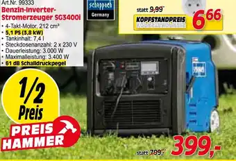 Zgonc Scheppach Benzin Inverter Stromerzeuger SG3400i Angebot
