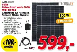 Zgonc Solar Balkonkraftwerk 800W WiFi TX-274 Angebot
