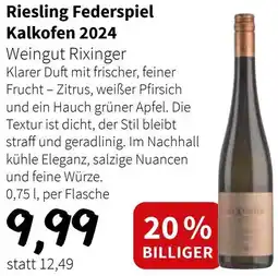 Der Grissemann Riesling Federspiel Kalkofen 2024 Angebot