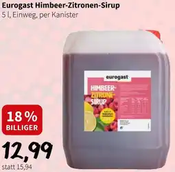 Der Grissemann Eurogast Himbeer Zitronen Sirup Angebot