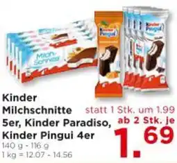 Unimarkt Kinder Milchschnitte, Kinder Paradiso, Kinder Pingui Angebot